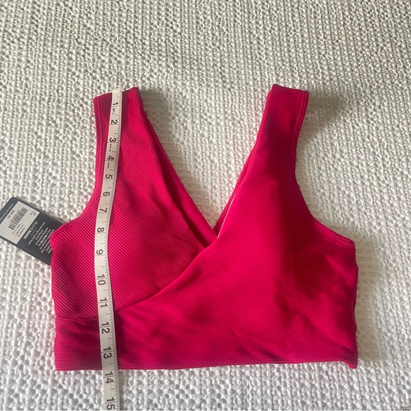 Nanni Swimwear Textured Berry Switch V Crop Swimsuit Top Berry Pink Color Size M - Picture 8 of 10